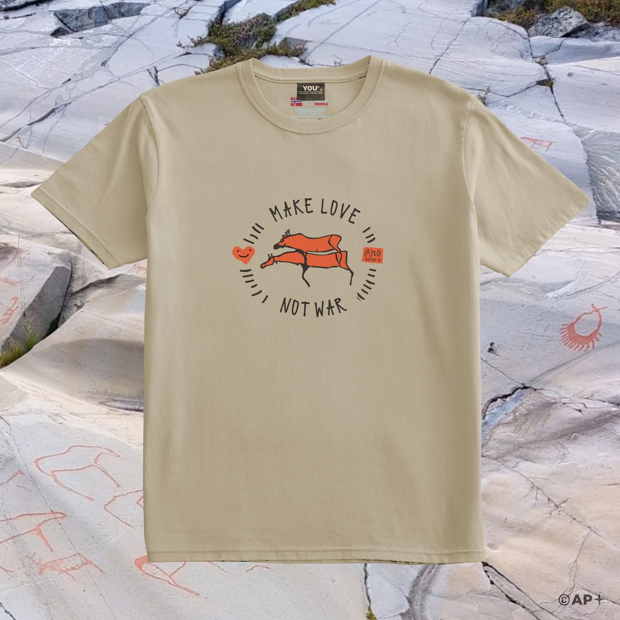 Make Love Not War Alta helleristning