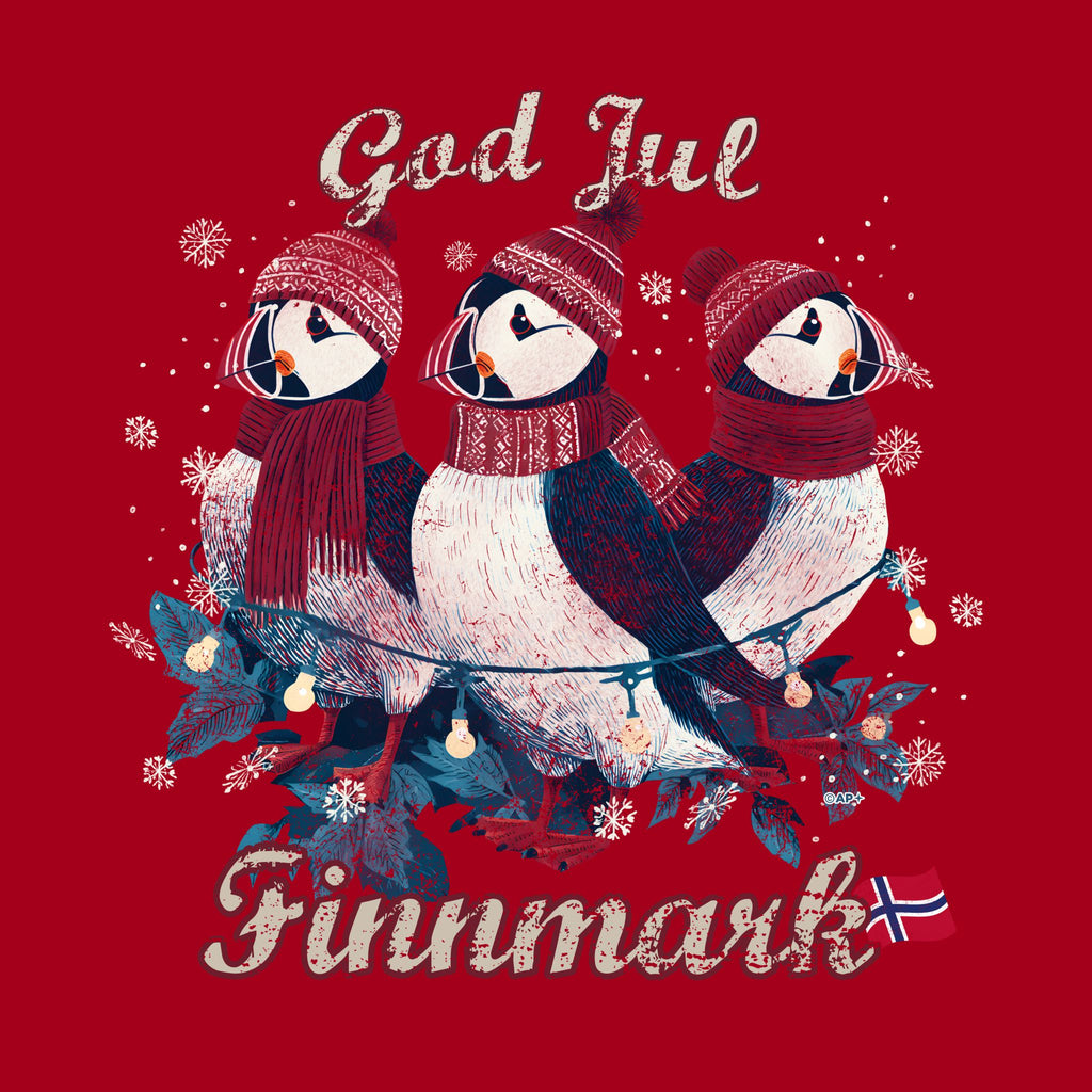 Lundefugl T-skjorte – arktisk jul Finnmark