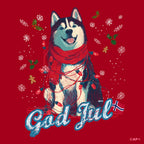 Husky T-skjorte God Jul – arktisk stil