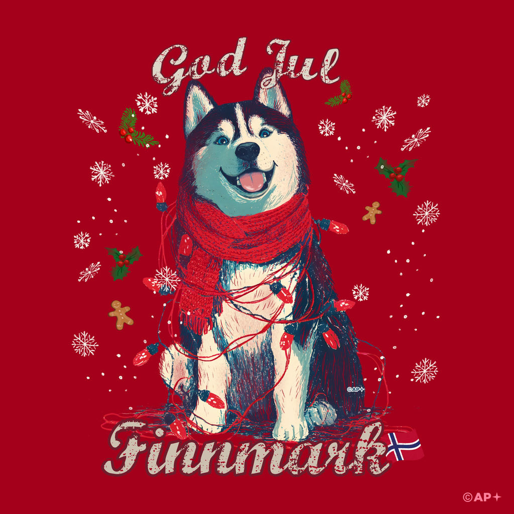 Husky T-skjorte – arktisk jul i Finnmark
