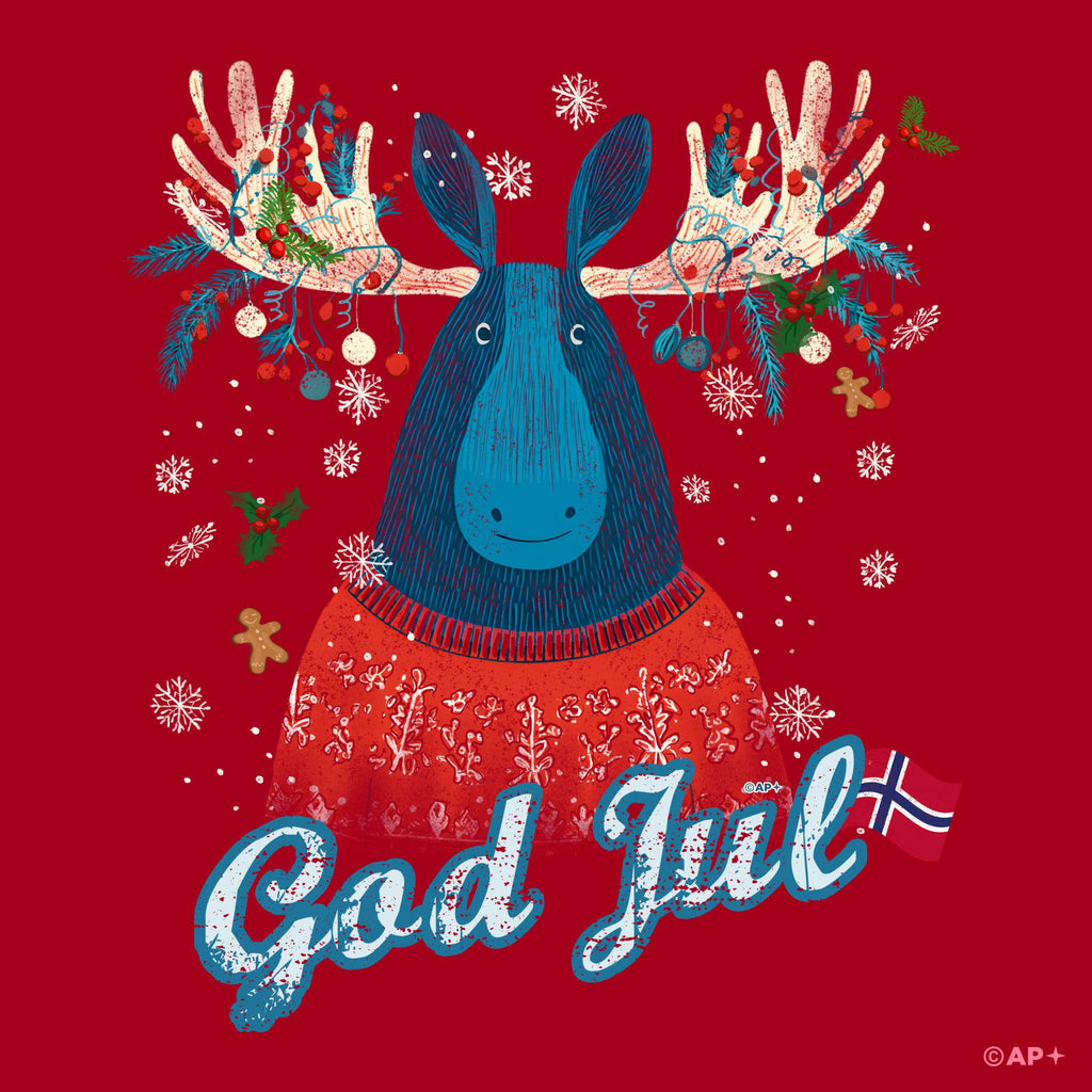 T-skjorte God Jul elg julestemning