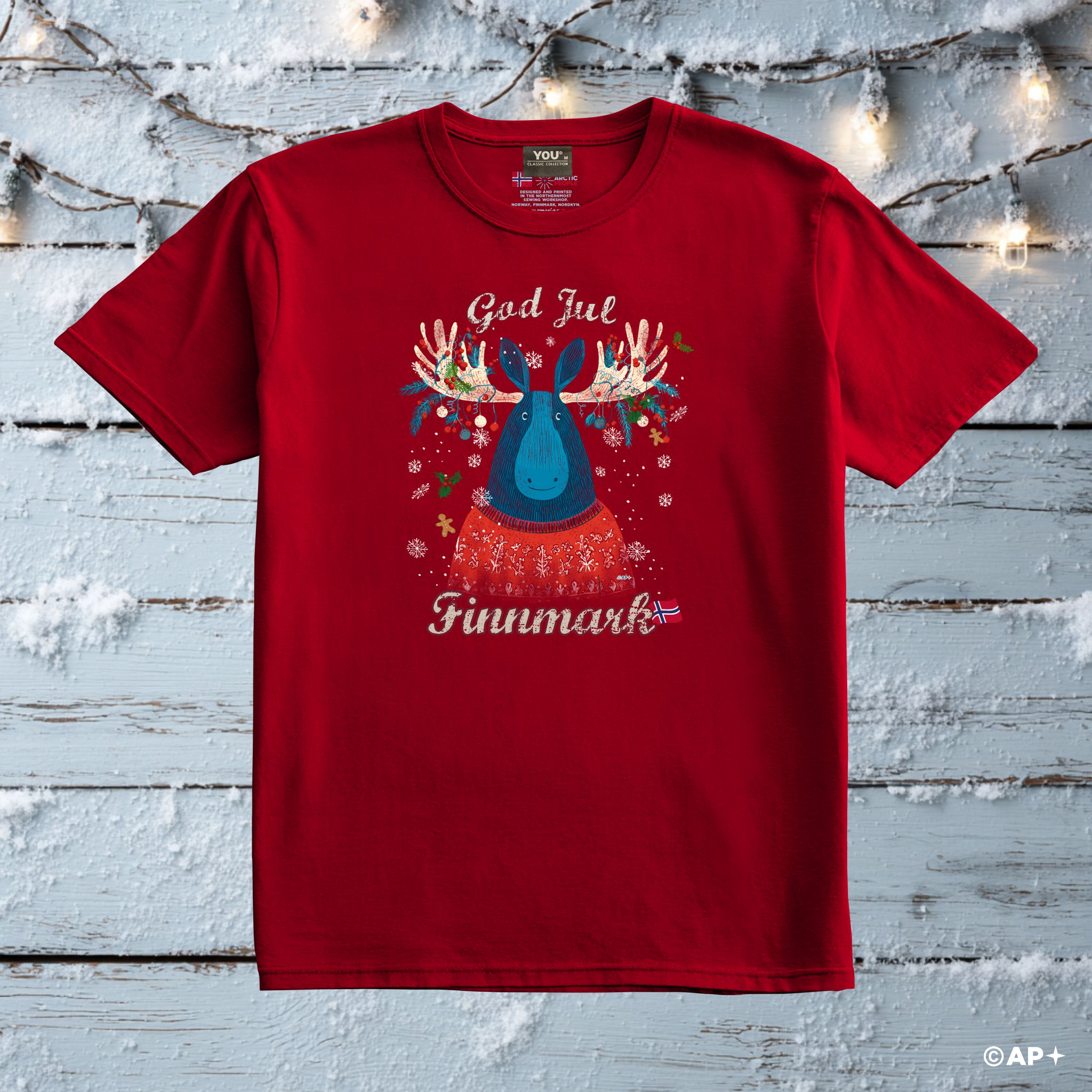 Jule-T-skjorte elg Finnmark