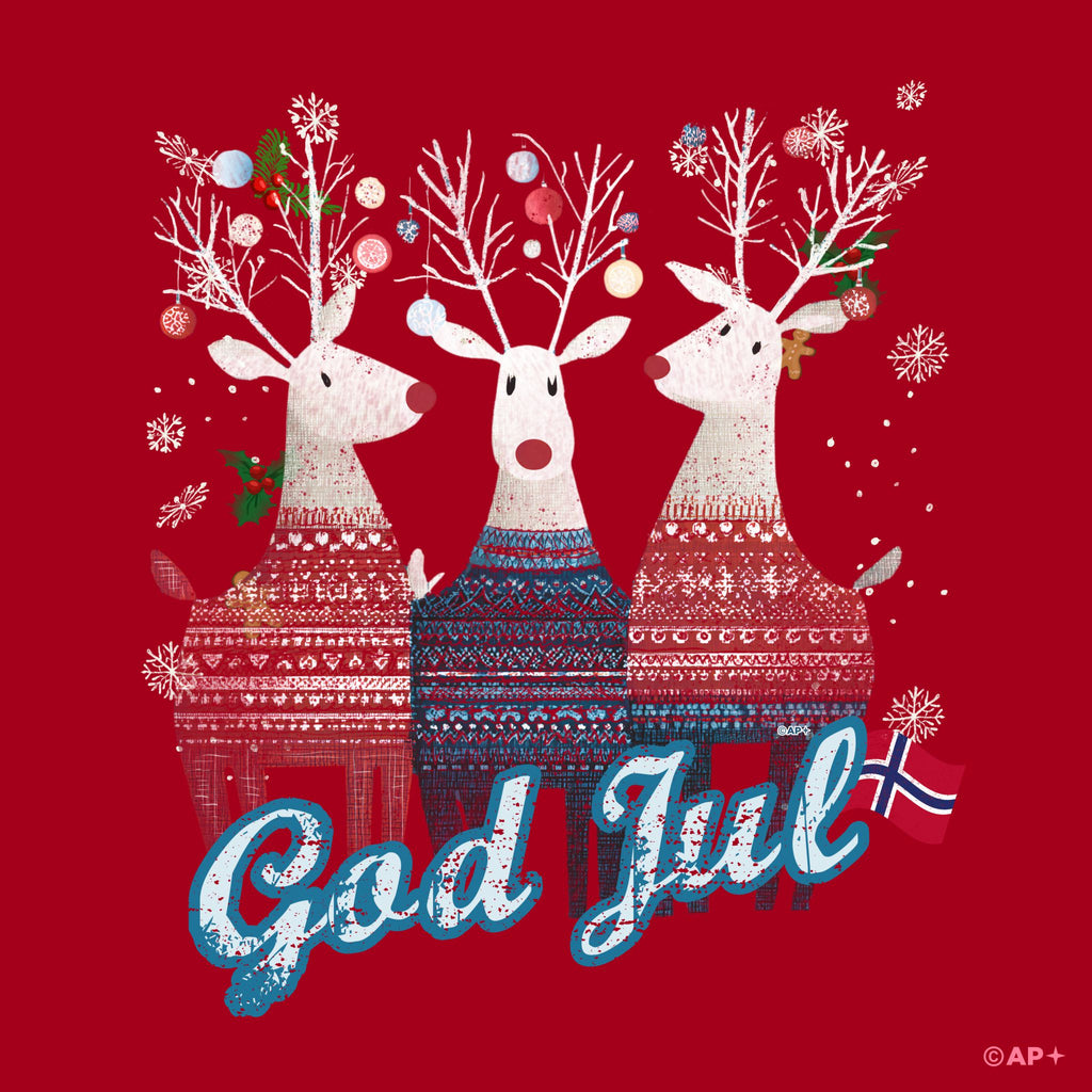 Jule-T-skjorte med tre reinsdyr