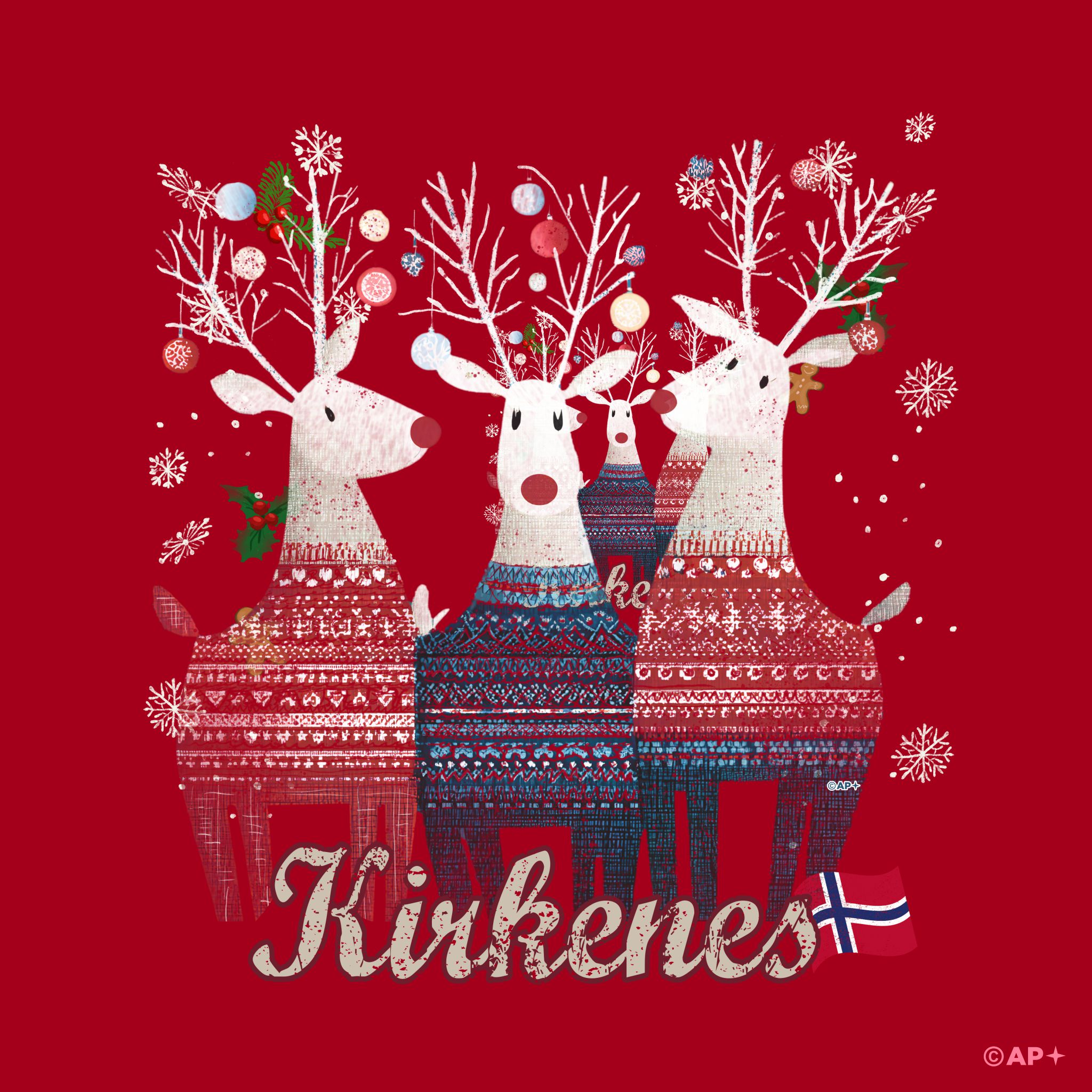 Jule-T-skjorte Kirkenes reinsdyr