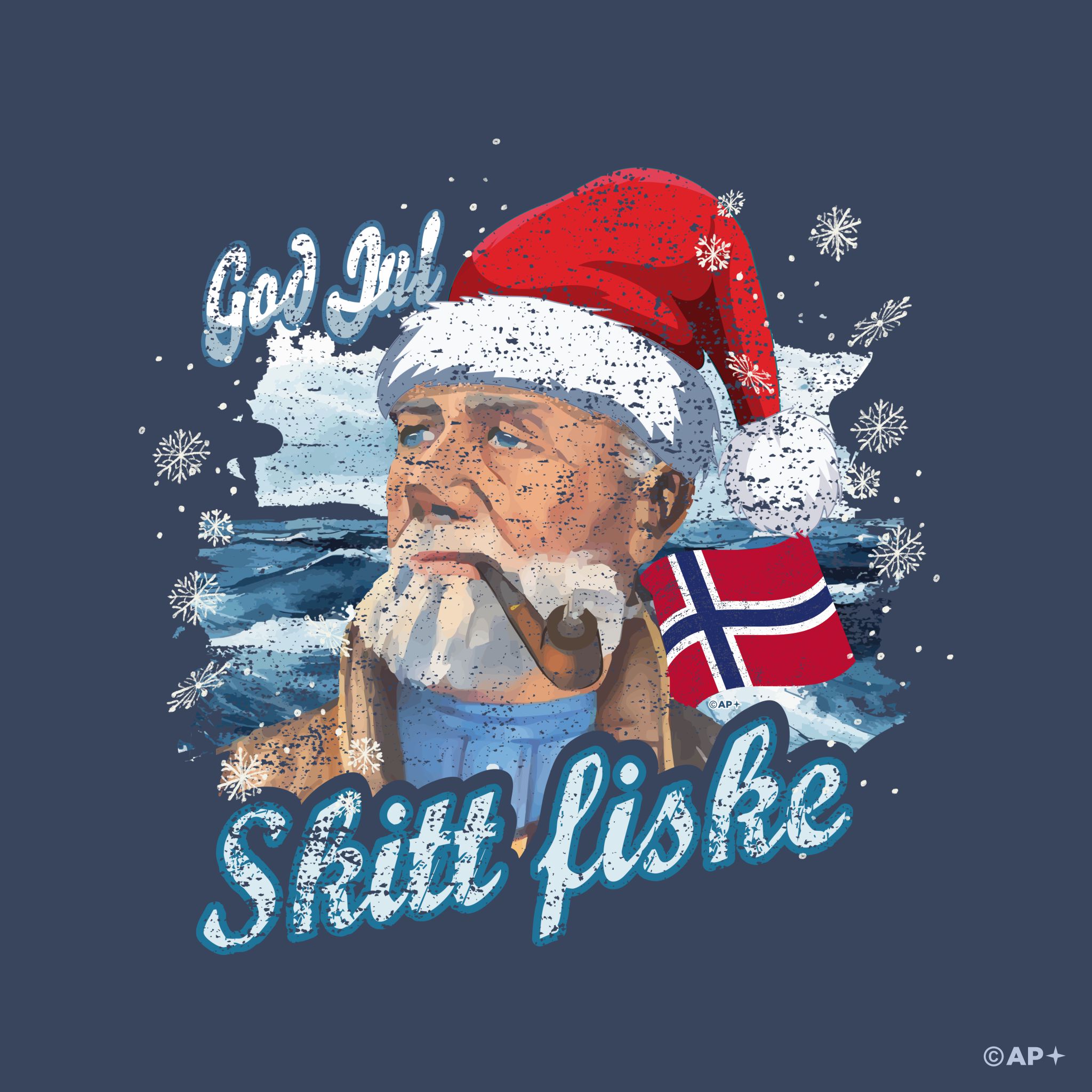 T-skjorte «Gammel julefisker» Skitt fiske