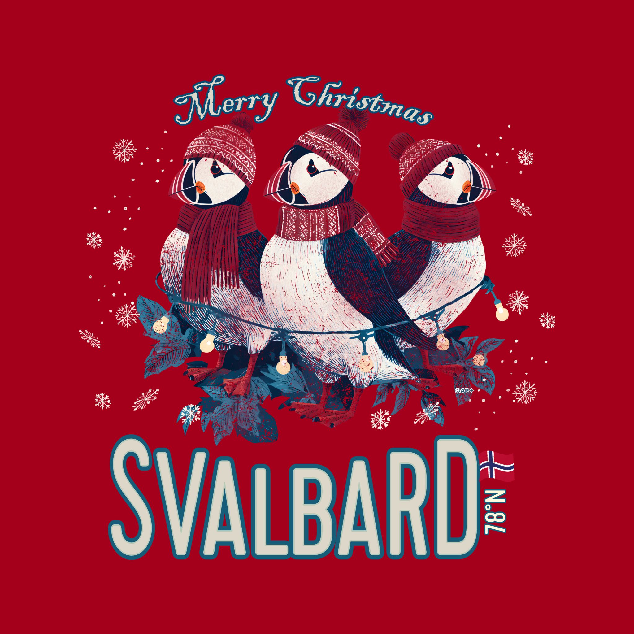 Puffin Christmas T-shirt Svalbard 78°N
