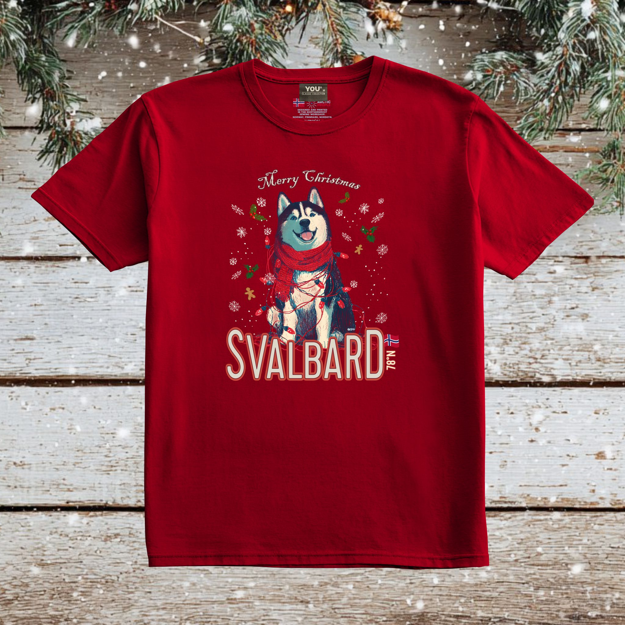 Svalbard Husky Christmas T-shirt 78°N