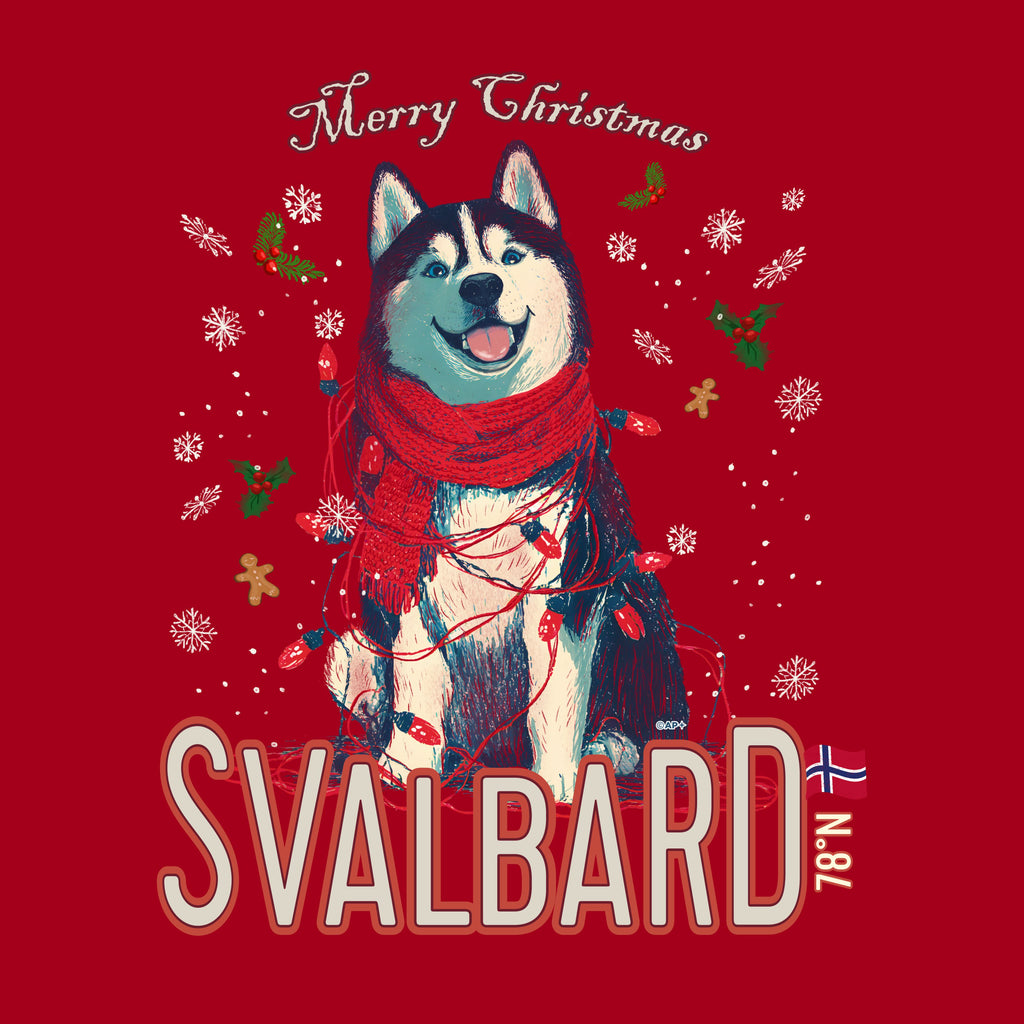 Svalbard Husky Christmas T-shirt 78°N