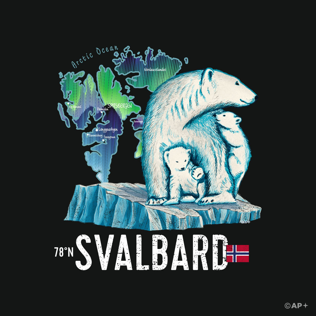 Isbjørnfamilie på Svalbard